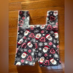 No Boundaries Gray Santa and Snowflake Kids Leggings